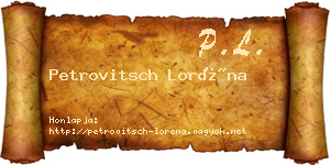 Petrovitsch Loréna névjegykártya
